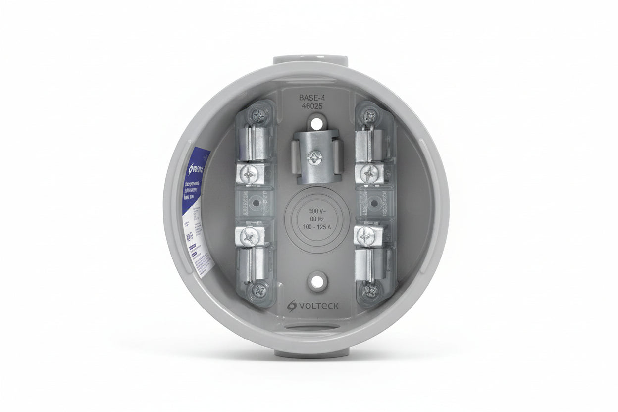 Base para medidor eléctrico 4 terminales Volteck